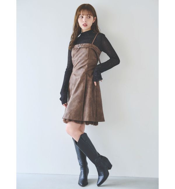 dazzlin「ヘムチュールベルトキャミワンピース」|ワンピース|