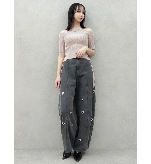 dazzlin「カーブタックデニムパンツ」|デニム|