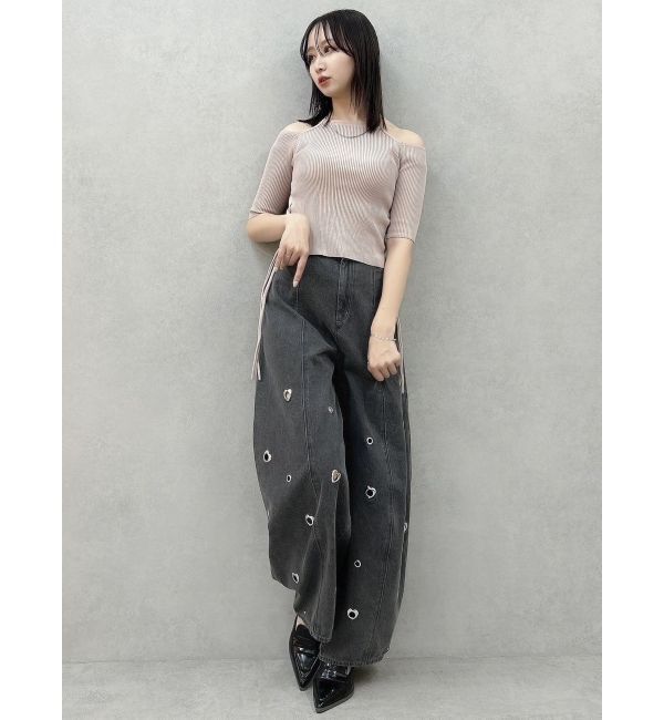 dazzlin「カーブタックデニムパンツ」|デニム|