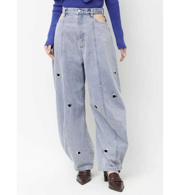 dazzlin「カーブタックデニムパンツ」|デニム|ブルー