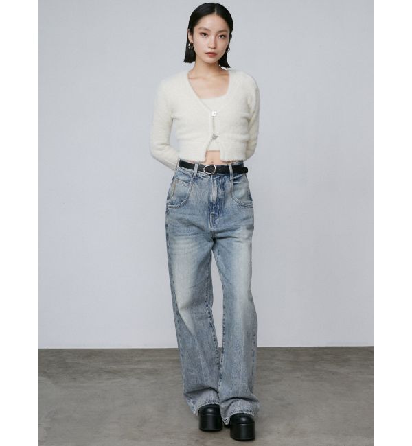 EMODA「ルーズワイドハイウエストジーンズ」|デニム|