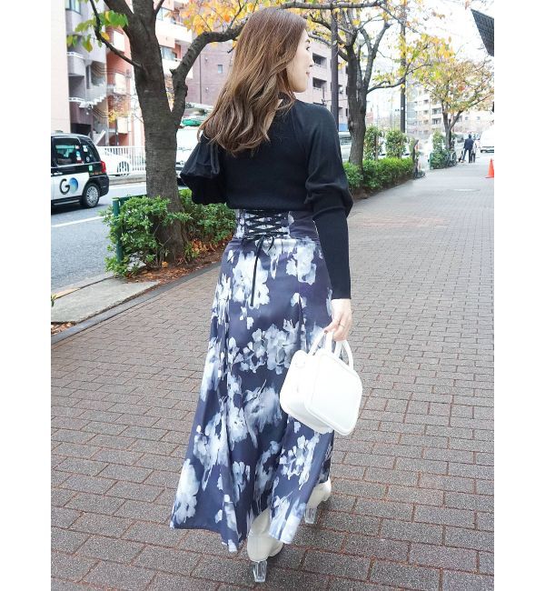 MERCURYDUO「ドレープオープンショルダーバックリボンニット」|ニット・セーター|