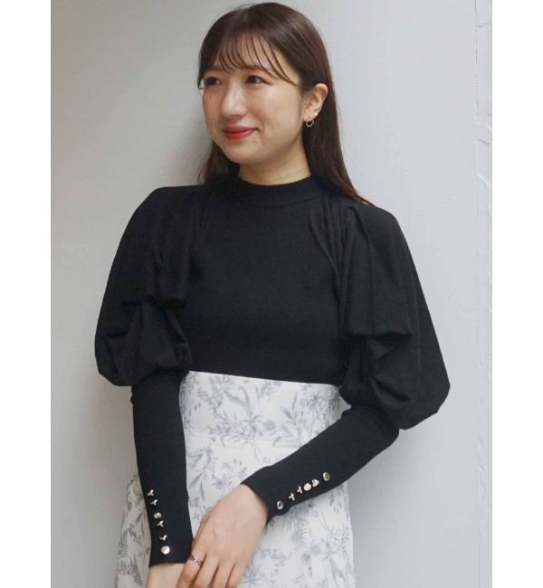 MERCURYDUO「ドレープオープンショルダーバックリボンニット」|ニット・セーター|