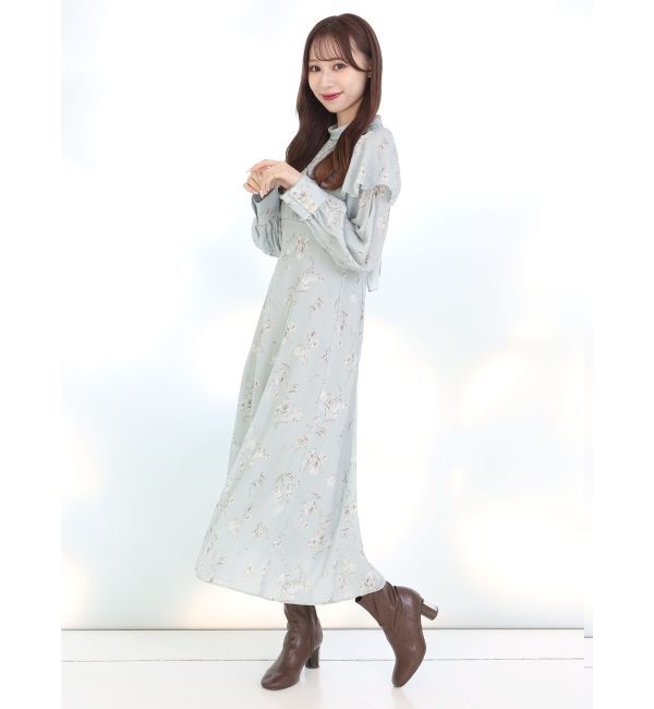 MERCURYDUO「バックノットリボンフラワーワンピース」|ワンピース|