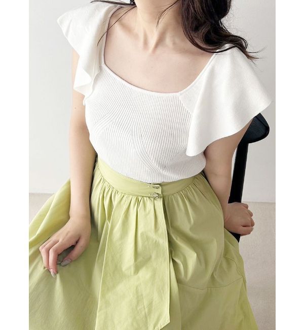 MERCURYDUO「2WAYラッフルコンパクトニット」|ニット・セーター|