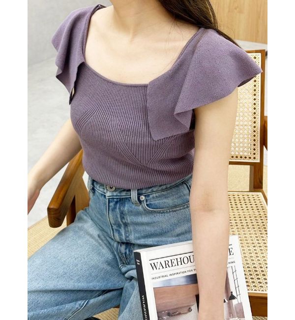 MERCURYDUO「2WAYラッフルコンパクトニット」|ニット・セーター|