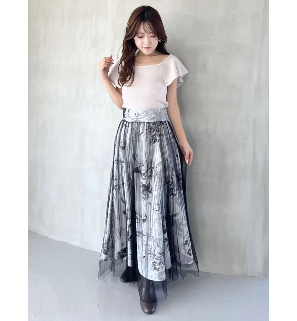 MERCURYDUO「2WAYラッフルコンパクトニット」|ニット・セーター|