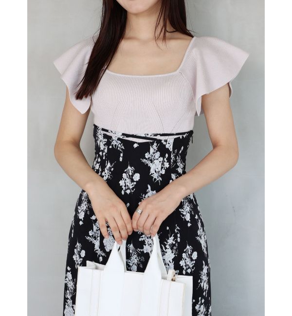 MERCURYDUO「2WAYラッフルコンパクトニット」|ニット・セーター|ベビーピンク