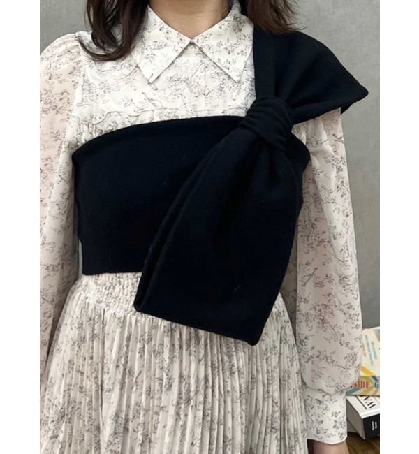 MERCURYDUO「ビッグリボンニットビスチェ」|ニット・セーター|ブラック