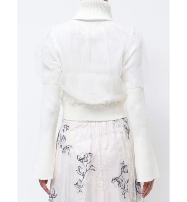 MERCURYDUO「ビジュー付シアーレイヤードニット」|ニット・セーター|