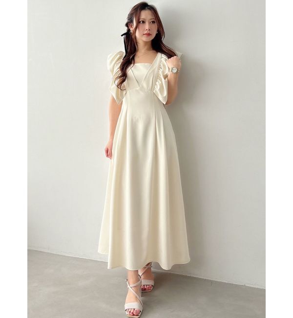 MERCURYDUO「リネンライクバックレースアップワンピース」|ワンピース|