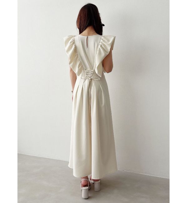 MERCURYDUO「リネンライクバックレースアップワンピース」|ワンピース|