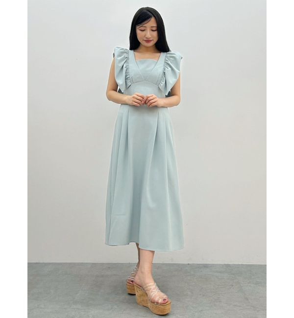 MERCURYDUO「リネンライクバックレースアップワンピース」|ワンピース|