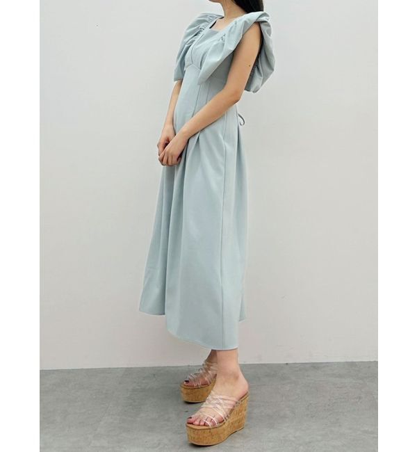 MERCURYDUO「リネンライクバックレースアップワンピース」|ワンピース|