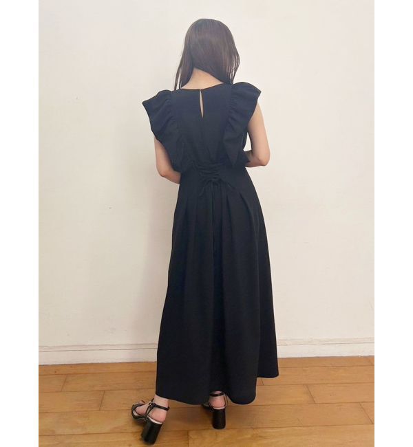 MERCURYDUO「リネンライクバックレースアップワンピース」|ワンピース|