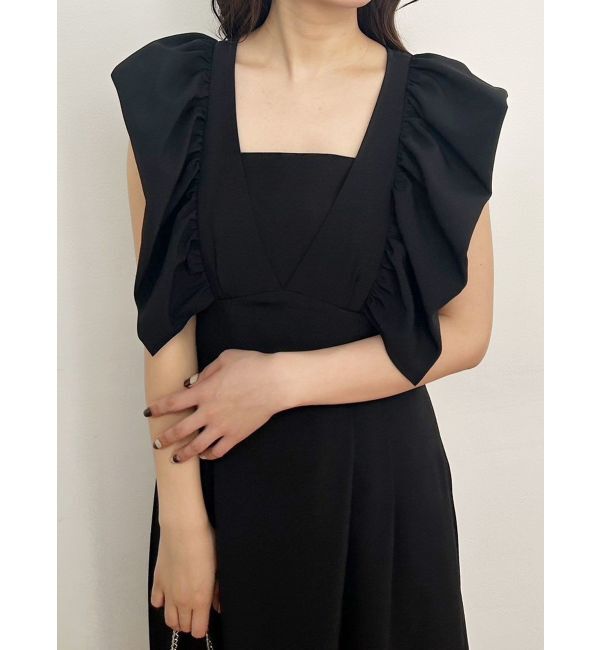 MERCURYDUO「リネンライクバックレースアップワンピース」|ワンピース|