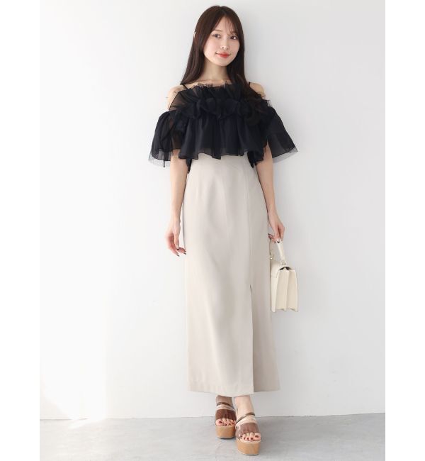 MERCURYDUO「チュールフリルトップス」|シャツ・ブラウス|