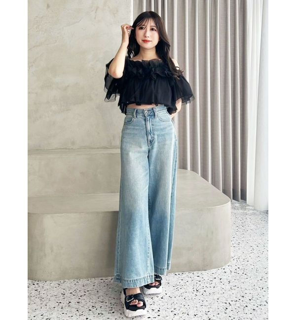 MERCURYDUO「チュールフリルトップス」|シャツ・ブラウス|