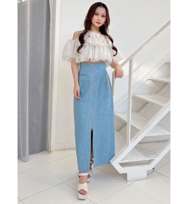 MERCURYDUO「チュールフリルトップス」|シャツ・ブラウス|