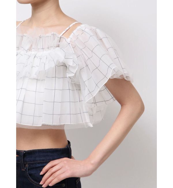 MERCURYDUO「チュールフリルトップス」|シャツ・ブラウス|