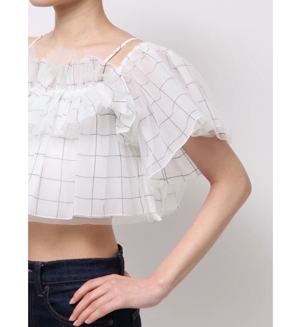 MERCURYDUO「チュールフリルトップス」|シャツ・ブラウス|