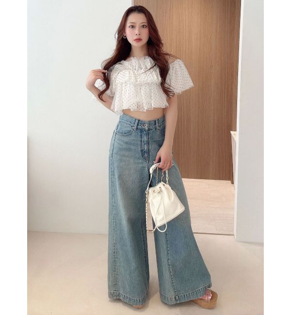 MERCURYDUO「チュールフリルトップス」|シャツ・ブラウス|