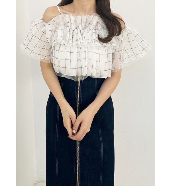 MERCURYDUO「チュールフリルトップス」|シャツ・ブラウス|ミックス