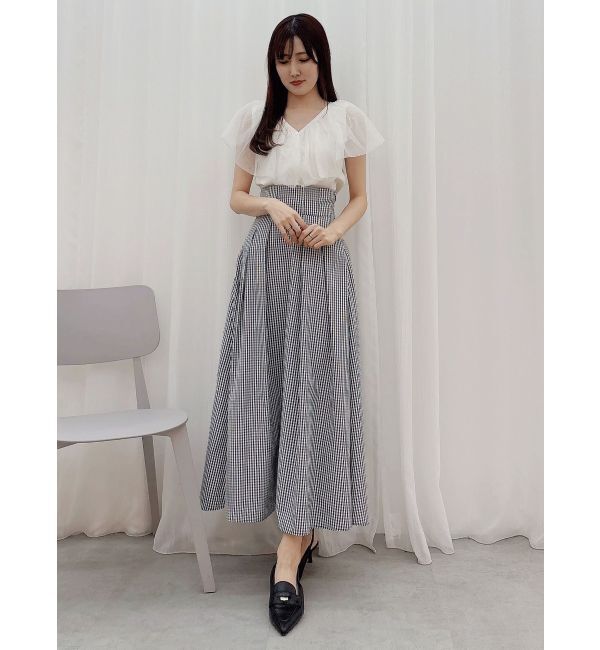 MERCURYDUO「チュールドッキングカーデライクニット」|ニット・セーター|