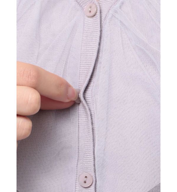 MERCURYDUO「チュールドッキングカーデライクニット」|ニット・セーター|