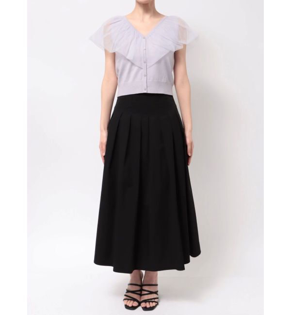 MERCURYDUO「チュールドッキングカーデライクニット」|ニット・セーター|