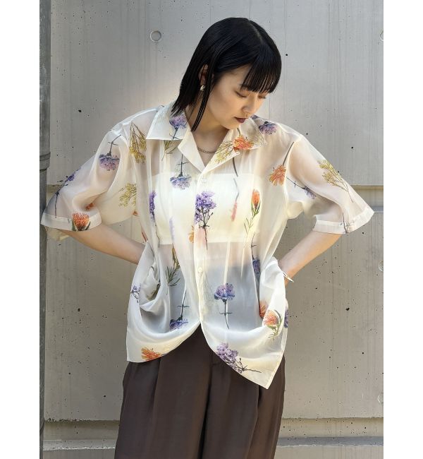 MURUA「フラワーシアーオープンカラーシャツ【WEB限定】」|シャツ・ブラウス|