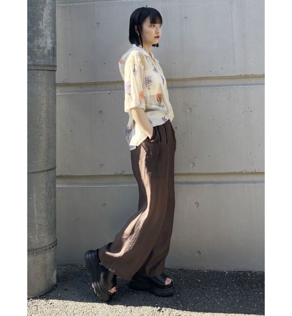 MURUA「フラワーシアーオープンカラーシャツ【WEB限定】」|シャツ・ブラウス|