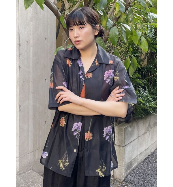 MURUA「フラワーシアーオープンカラーシャツ【WEB限定】」|シャツ・ブラウス|