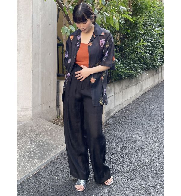 MURUA「フラワーシアーオープンカラーシャツ【WEB限定】」|シャツ・ブラウス|