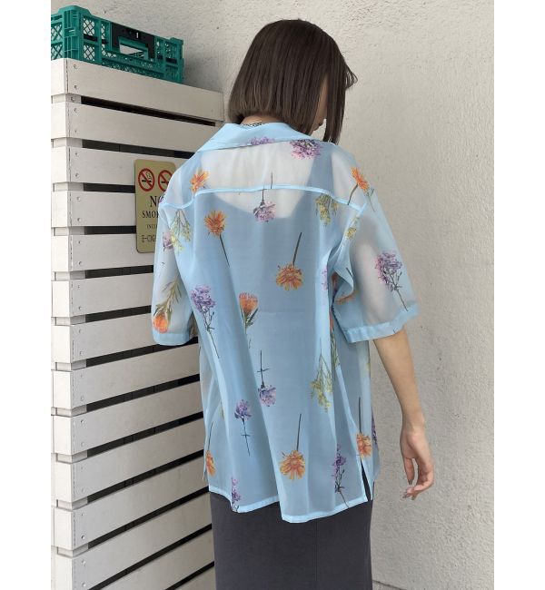 MURUA「フラワーシアーオープンカラーシャツ【WEB限定】」|シャツ・ブラウス|
