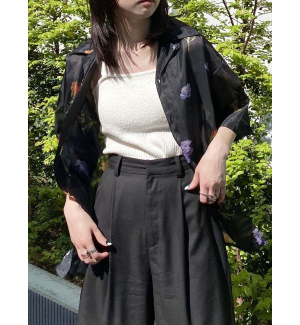 MURUA「フラワーシアーオープンカラーシャツ【WEB限定】」|シャツ・ブラウス|