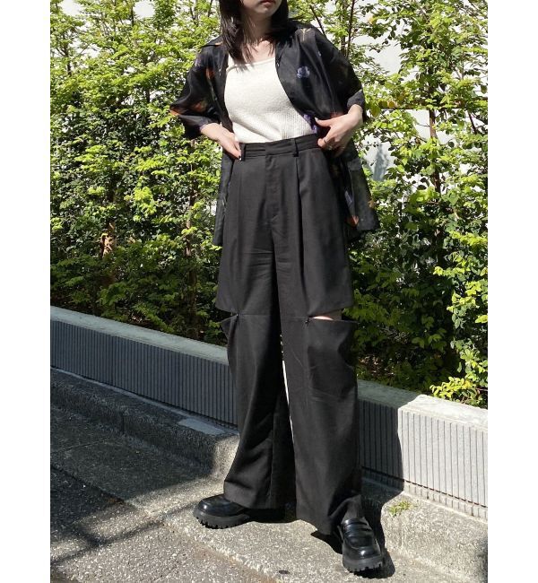 MURUA「フラワーシアーオープンカラーシャツ【WEB限定】」|シャツ・ブラウス|