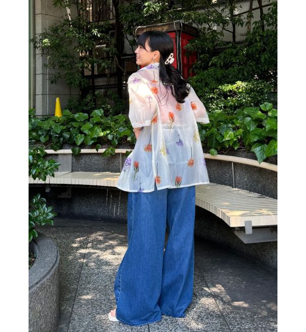 MURUA「フラワーシアーオープンカラーシャツ【WEB限定】」|シャツ・ブラウス|