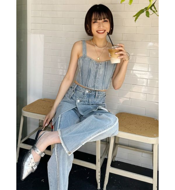 MURUA「フリンジデニムビスチェ」|キャミソール|