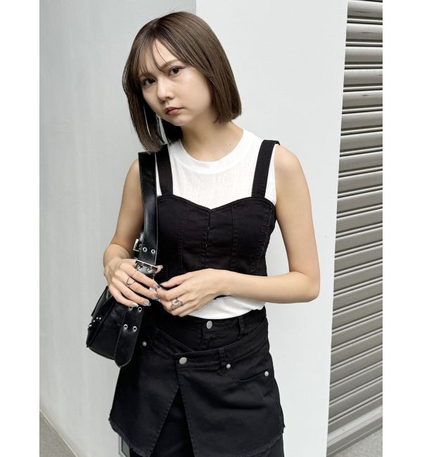 MURUA「フリンジデニムビスチェ」|キャミソール|