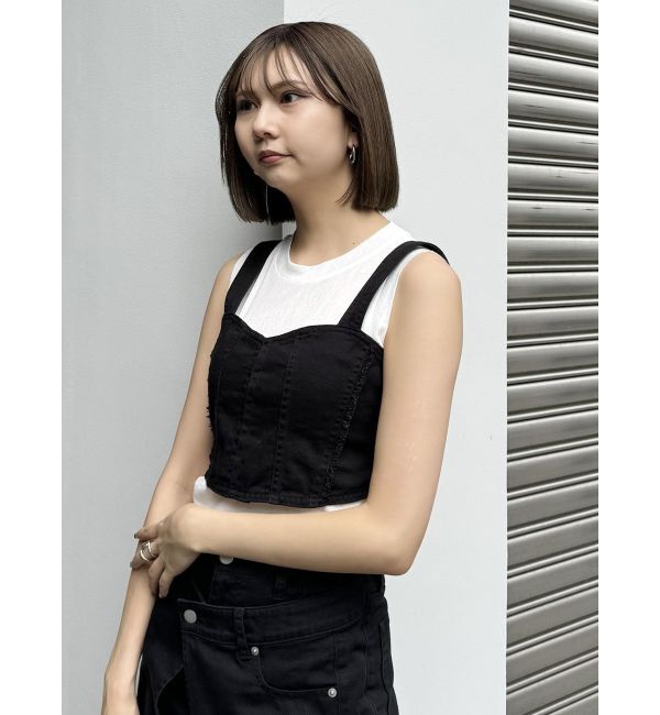 MURUA「フリンジデニムビスチェ」|キャミソール|