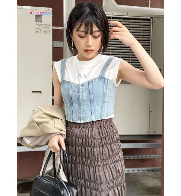 MURUA「フリンジデニムビスチェ」|キャミソール|