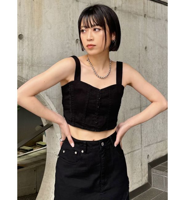 MURUA「フリンジデニムビスチェ」|キャミソール|