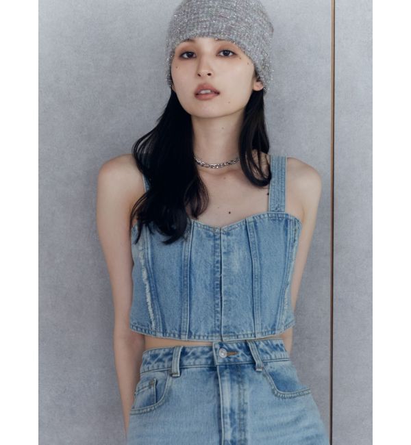 MURUA「フリンジデニムビスチェ」|キャミソール|