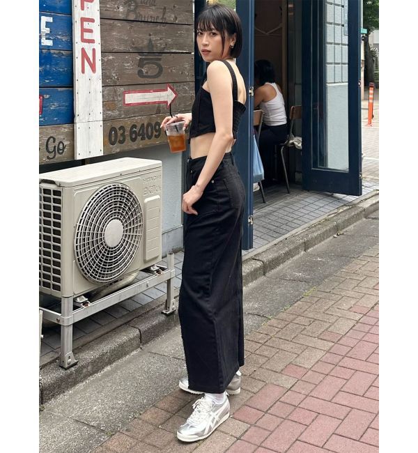 MURUA「デニムフロントオープンロングスカート」|スカート|