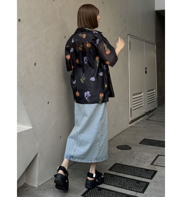 MURUA「デニムフロントオープンロングスカート」|スカート|