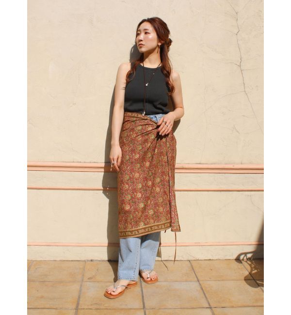 Ungrid「サラサ柄ラップスカート」|スカート|