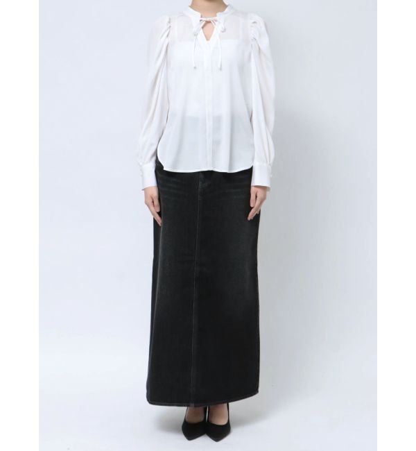 LAGUNAMOON「タックスリーブシフォンブラウス」|シャツ・ブラウス|