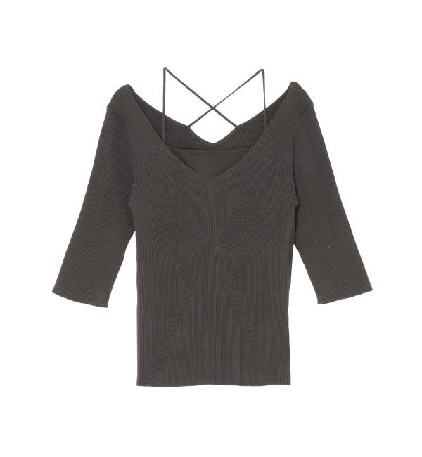 LAGUNAMOON「バッククロスレイヤードニットプルオーバー」|ニット・セーター|