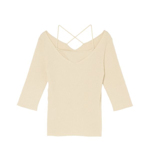 LAGUNAMOON「バッククロスレイヤードニットプルオーバー」|ニット・セーター|